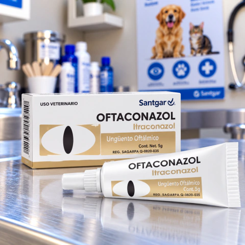 Santgar Oftaconazol 5 mg Ungüento Oftálmico Perro y Gato