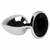 PLUG ANAL P CROMADO COM PEDRA PRETA