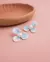 Brinco Flor Porcelanada Azul com Zircônios - Banho Ródio