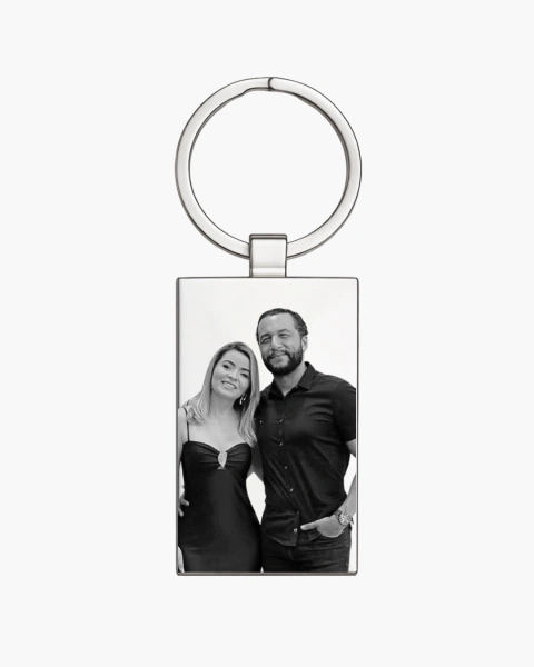 Chaveiro Personalizado Retangular - Aço Inox (GRAVAÇÃO REALISTA)