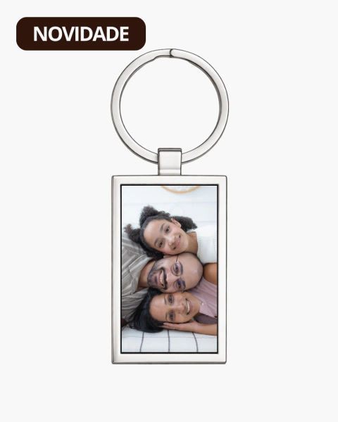 Chaveiro Personalizado Retangular - Aço Inox (COLORIDO)