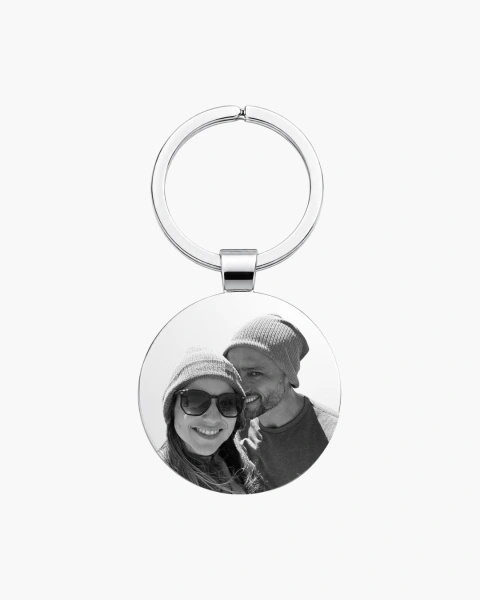 Chaveiro Personalizado Redondo - Aço Inox (GRAVAÇÃO REALISTA)