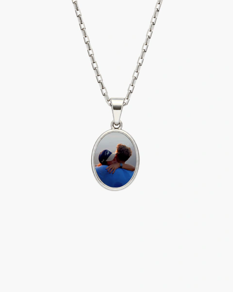 Corrente Medalha Oval Personalizado Médio - Aço Inox (COLORIDO)