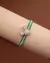 Pulseira com Zircônios Verdes - Banho Prata - comprar online