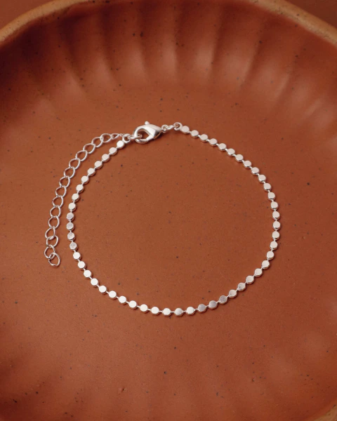 Pulseira Medalhas Achatadas - Banho Prata