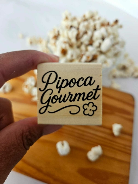 Carimbo Pipoca Gourmet 4x4cm