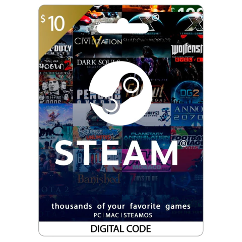 Steam Gift Card Digital 10 USD (Todas las regiones en USD) - comprar online
