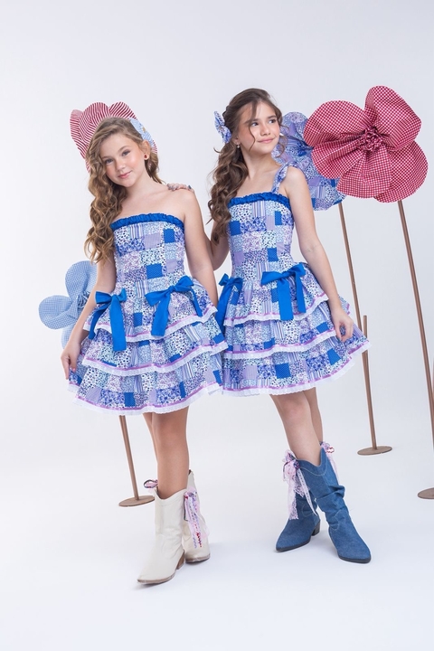 Vestido Margarida Azul