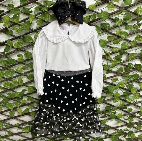 Conjunto Tule Corações