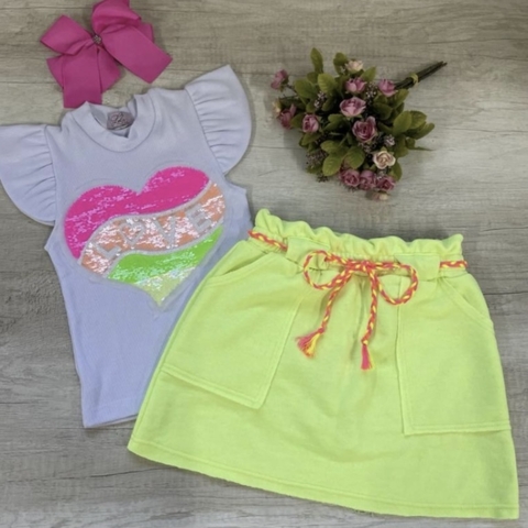Conjunto Ribana Neon com aplique