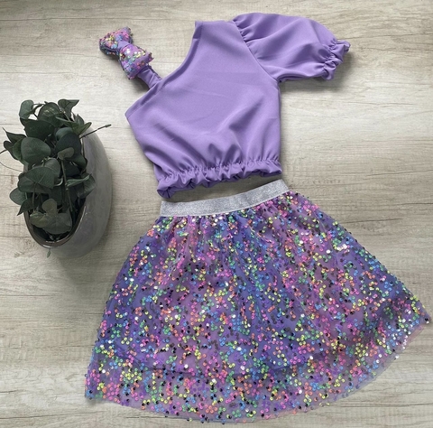 Conjunto Lilás Paetê