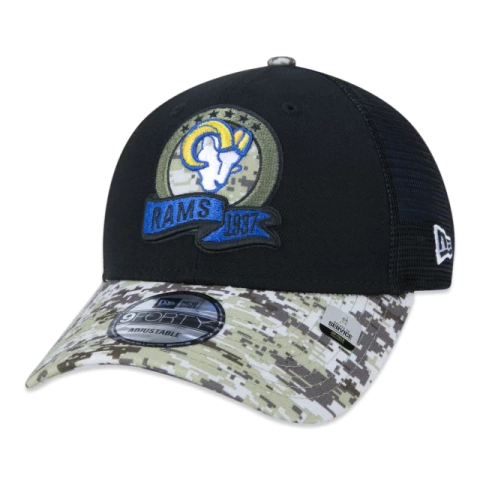 Boné 9FORTY NFL Los Angeles Rams Salute To Service 2022 Trucker New Era