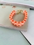 Pulseiras braceletes de miçangas trançadas feita a mão laranja e branco na internet