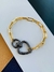 Pulseiras Semi Joia verniz italiano Mix de Banhos com mosquetão de coração a Ródio Negro e Ouro