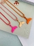 Colares veneziana colorida Rosa Pink Laranja rabo de sereia