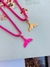 Colares choker Rosa Pink com Calda de Sereia banhada Verão