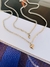 Colares banhados a prata choker duplo coração com ponto de luz na internet