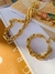 Conjuntos Colar e pulseira banhado a Ouro Maxi elos tendência Maximalismo na internet