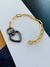 Pulseiras Semi Joia verniz italiano Mix de Banhos com mosquetão de coração a Ródio Negro e Ouro - comprar online