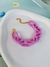 Pulseiras de Acrílico colorido Rosa Barbie elos G corrente
