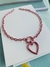 Colares banhados colar rosa pink com mosquetão de coração na internet