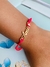 Pulseira tornozeleira de macramê escrita semi joia Amor e Life vida - Dondocas