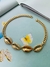 Colares choker Banhado Búzios dourados cravejado de Zircônia - loja online