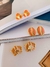 kit trio de brincos 3 pares folheado a Ouro brincos coloridos laranja - comprar online