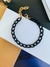 Pulseiras preta banhado a Ouro pulseira de corrente preta Unissex - loja online