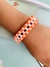 Pulseiras braceletes de miçangas trançadas feita a mão laranja e branco - comprar online