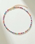 Colares choker de miçangas coloridas folheado a Ouro e Prata