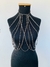 Bodychain banhado Ródio Negro blusa de correntes em camadas - loja online