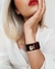 Pulseiras Braceletes de Acrílico cor vinho com detalhe Costela de Adão dourado