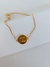 Pulseira semi joia prata 925 e ouro 18 kl com chapa FORTE E CORAJOSA