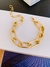 Pulseiras banhadas Unissex pulseiras masculinas elos quadrados Ouro e Ródio Negro - Dondocas