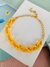 Colares choker elos amarelos acrilico banhado a ouro - Dondocas