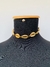 Colares choker Banhado Búzios dourados cravejado de Zircônia - comprar online