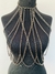 Bodychain banhado Ródio Negro blusa de correntes em camadas na internet