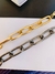 Pulseiras banhadas Unissex pulseiras masculinas elos quadrados Ouro e Ródio Negro - Dondocas