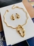 Conjunto de Brinco e Colar Aro ondulado martelado folheado - loja online