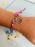 Pulseiras tornozeleira religioso macramê pink Trancoso Bahia