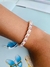 Pulseira Tornozeleira de macramê cristal de vidro rosa bebê - comprar online