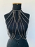 Bodychain banhado Ródio Negro blusa de correntes em camadas
