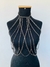Bodychain banhado Ródio Negro blusa de correntes em camadas