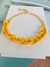 Colares choker elos amarelos acrilico banhado a ouro na internet