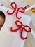 Kit Conjunto colar e brinco de miçangas cereja tendência laços na internet