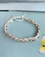 Pulseira Tornozeleira de macramê cristal de vidro rosa bebê