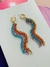 Brincos de franjas coloridas para o Carnaval banhado a Ouro