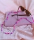 Imagem do Cordão de miçangas para óculos glasschain tons pastéis rosa e roxo