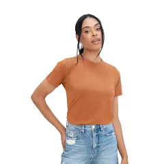T-SHIRT BÁSICA GOLA REDONDA TERRACOTA